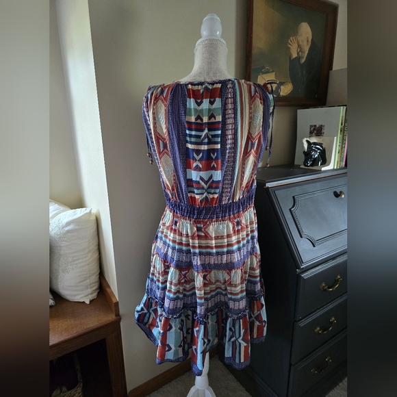 Veronica Beard Mayim Dress Large Womens Colorful Sleeveless CottonTie Shoulders - Picture 6 of 10